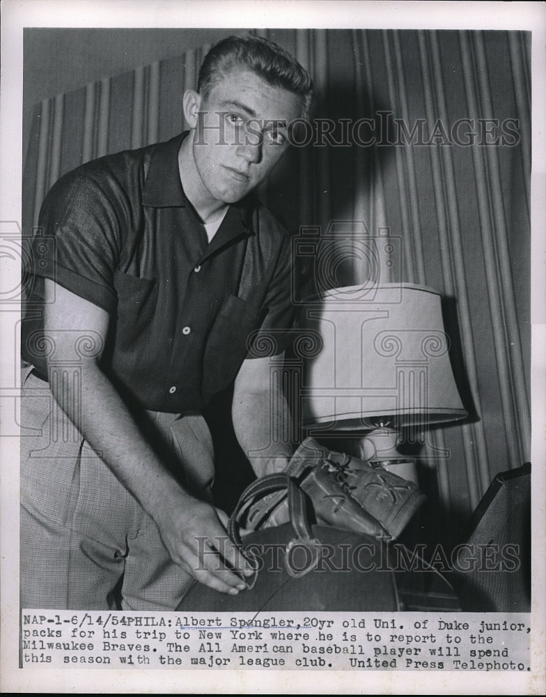 1954 Press Photo Albert Spangler Uni. of Duke - Historic Images