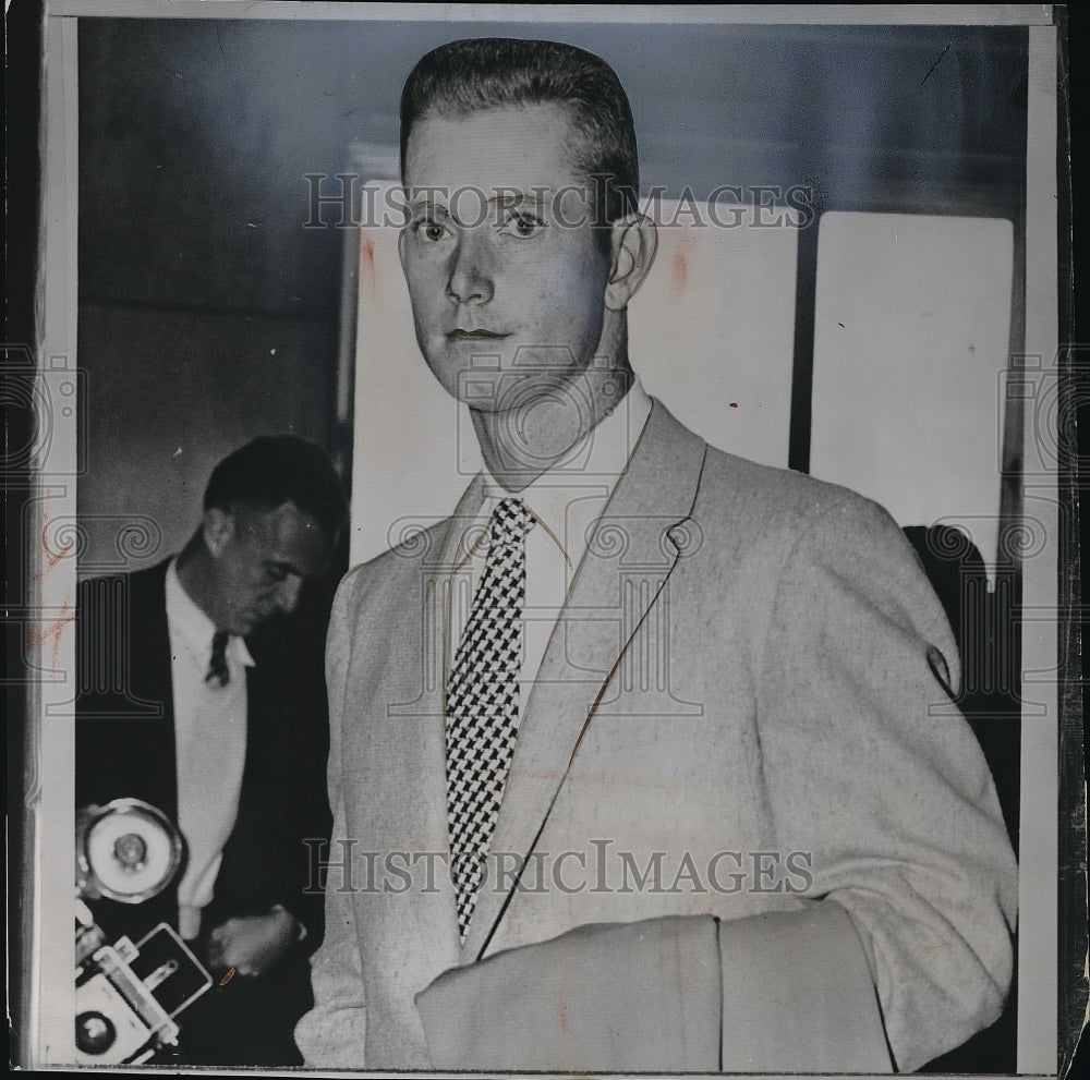 1956 Press Photo J.W.Porter, Detroit Tiger catcher at court in paternity suit - Historic Images