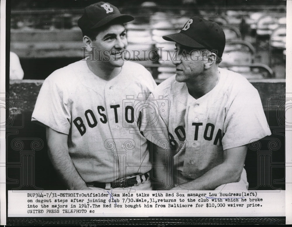 1954 Press Photo Sam Mele, Lou Boudreau - Historic Images