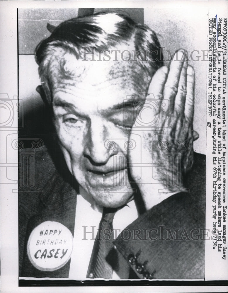 1956 Press Photo Casey Stengel, NY Yankee manager - Historic Images