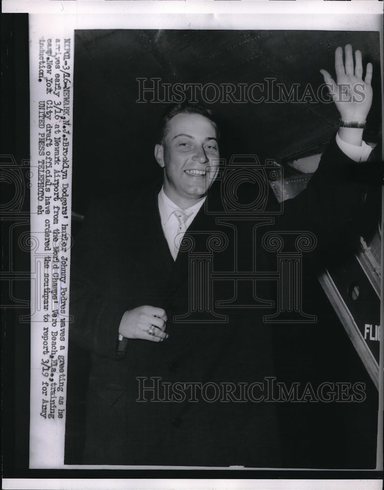 1956 Press Photo Brooklyn Dodgers Johnny Podres Pitcher-Historic Images