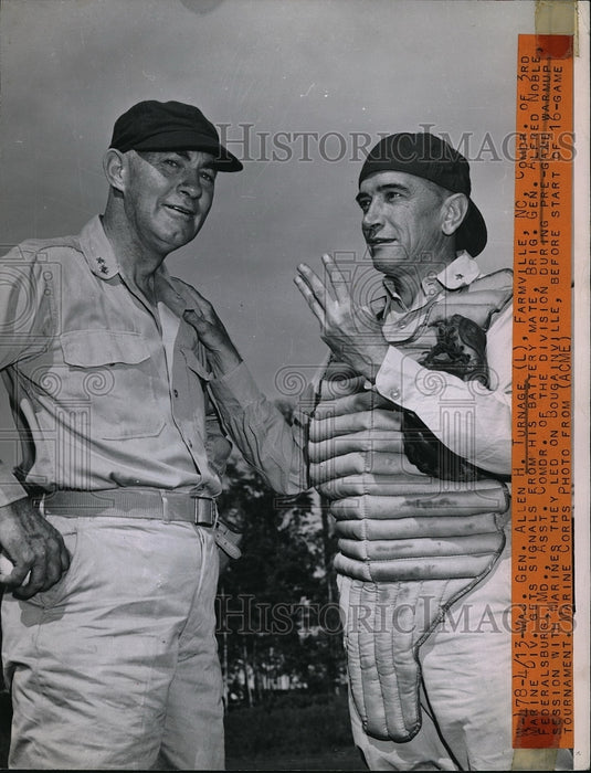 1944 Press Photo General Allen Turnage & Brig General Alfred Noble - Historic Images