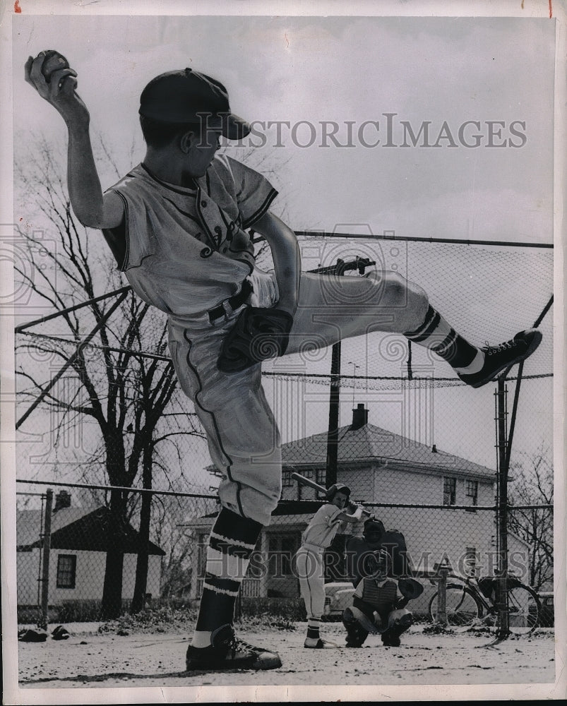 1954 Press Photo Tim Springer Pitcher Little League - Historic Images