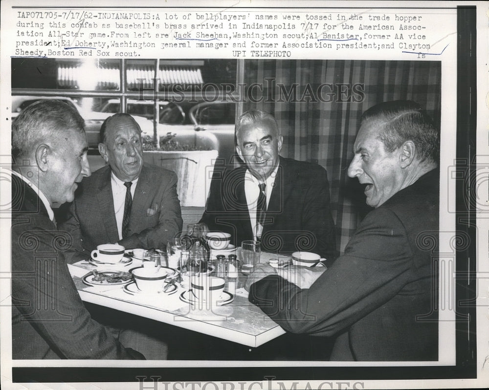 1962 Press Photo Baseball Brass in Indianapolis in American Assn. All star Game - Historic Images