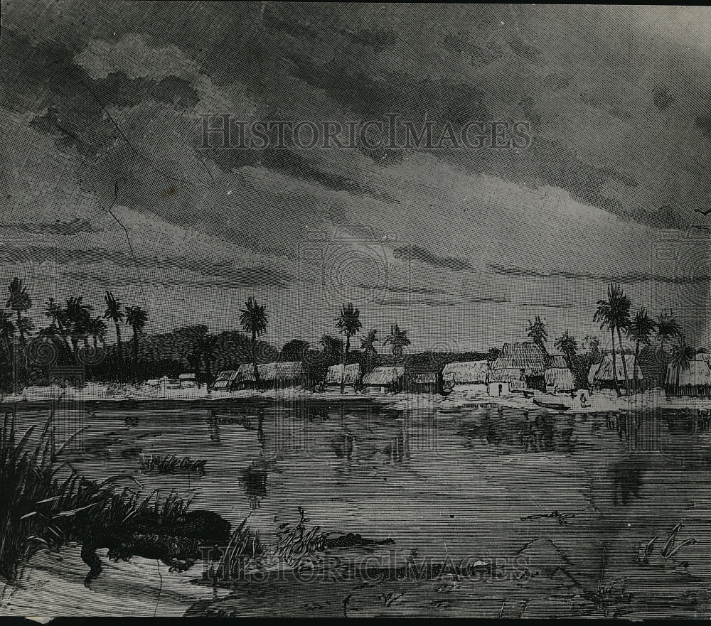 1938 Press Photo Artists Rendering Of Banks Of Canal That May Have Linked-Historic Images