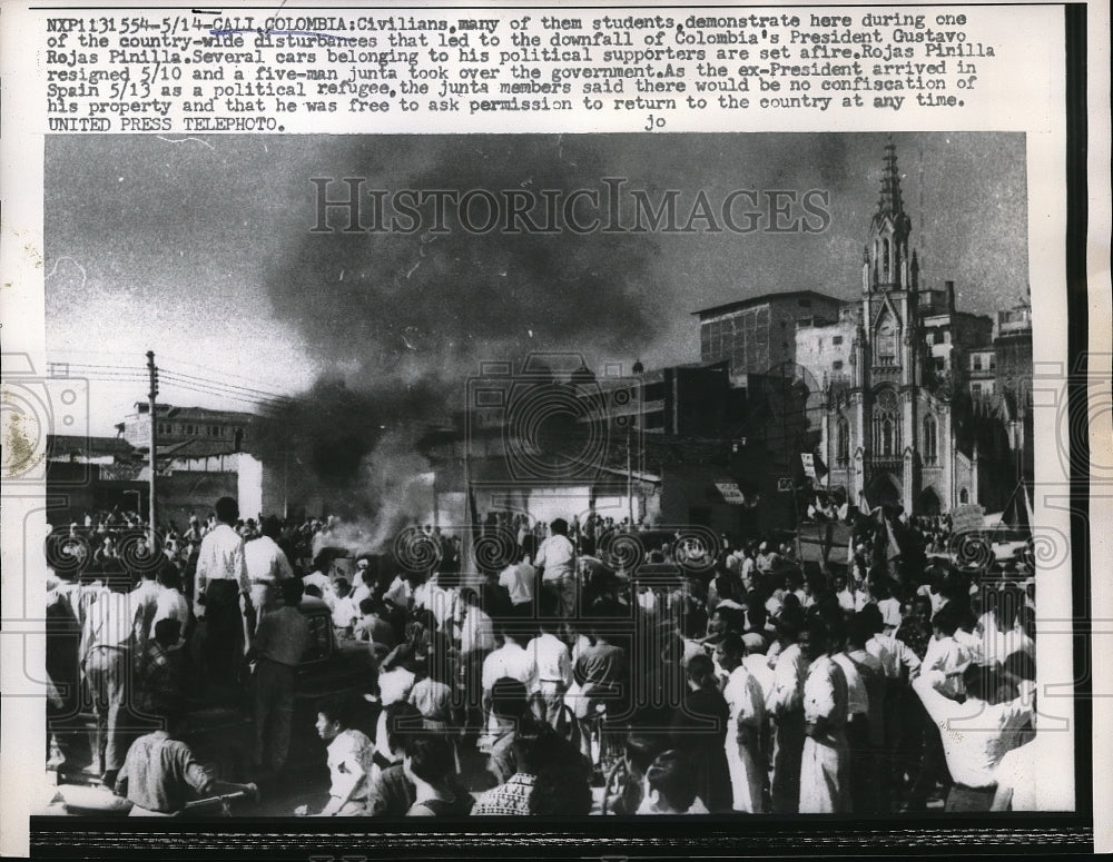 1957 Colombian Students Protest Against President - Historic Images