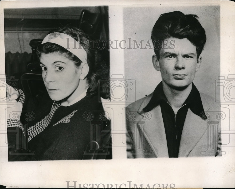 1947 Press Photo Stella Franzen, wife of Harold Franzen, was shot &amp; questioned - Historic Images