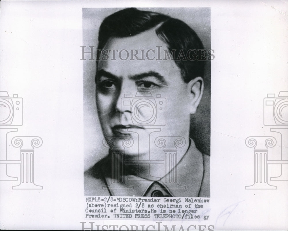 1955 Press Photo Premier Georgi Malenkov posing for photo-Historic Images