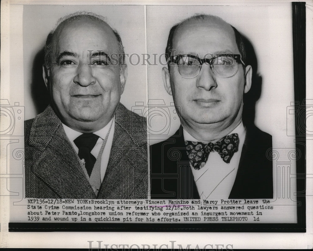 1952 Attorneys Vincent Mannine and Marcy Potter  - Historic Images