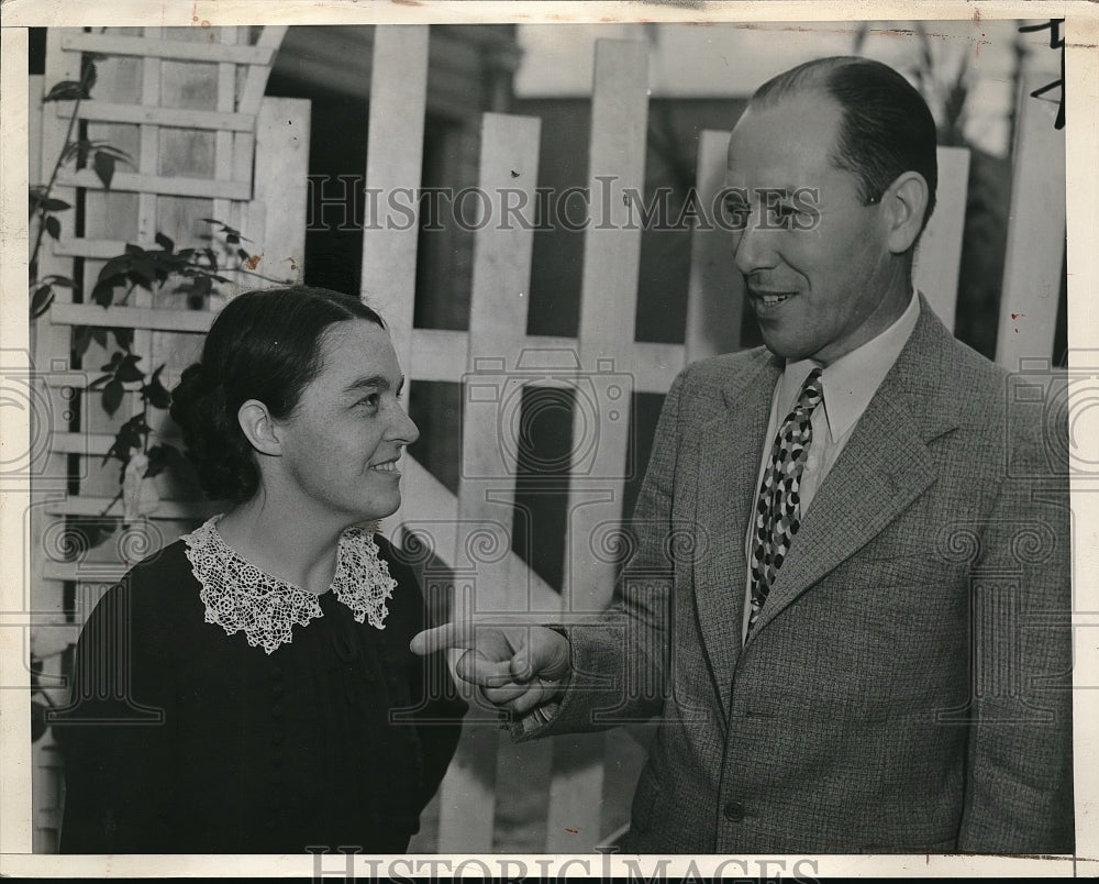 1936 Press Photo Mrs. Bess Cremer and Mr Oran Cremer - Historic Images