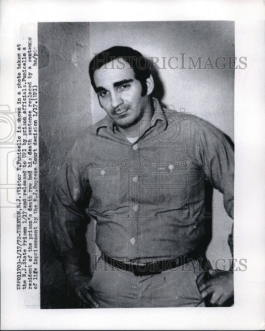 1972 Press Photo Victor R.Funicello sentenced replaced to life imprisonment. - Historic Images