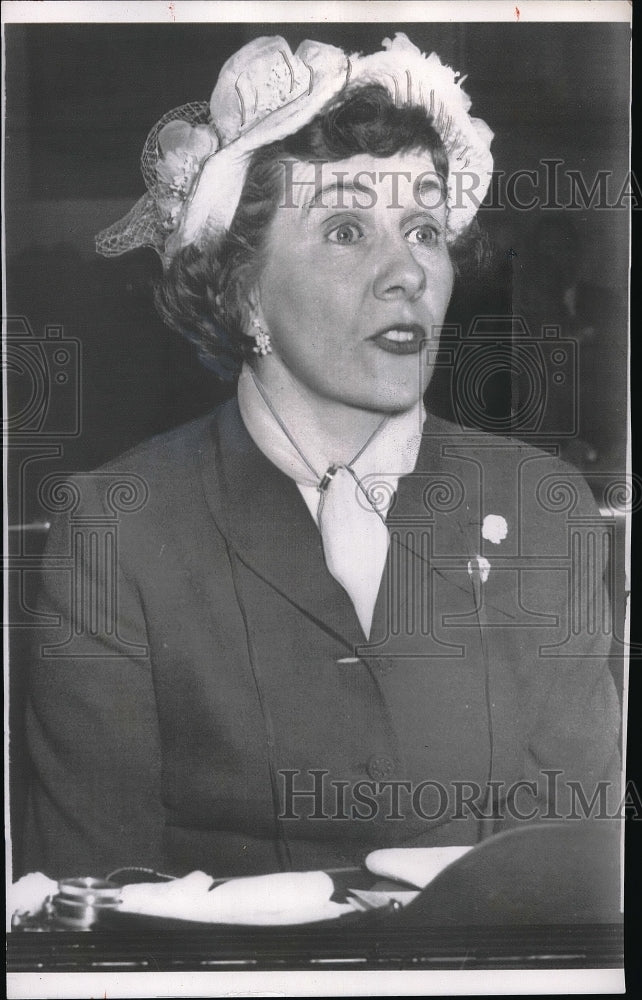 1958 Press Photo Mrs. Carol Foster, revealed herself as an FBI counterspy at-Historic Images