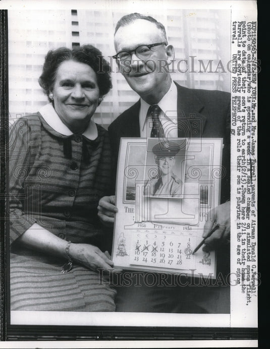 1958 Mr. & Mrs. James Farrell, parents of Airman Donald Farrell - Historic Images