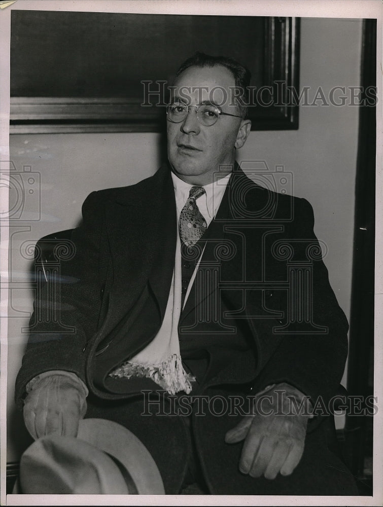 1937 Press Photo Albert Morgan,Boiler Engineer who was reinstated.-Historic Images