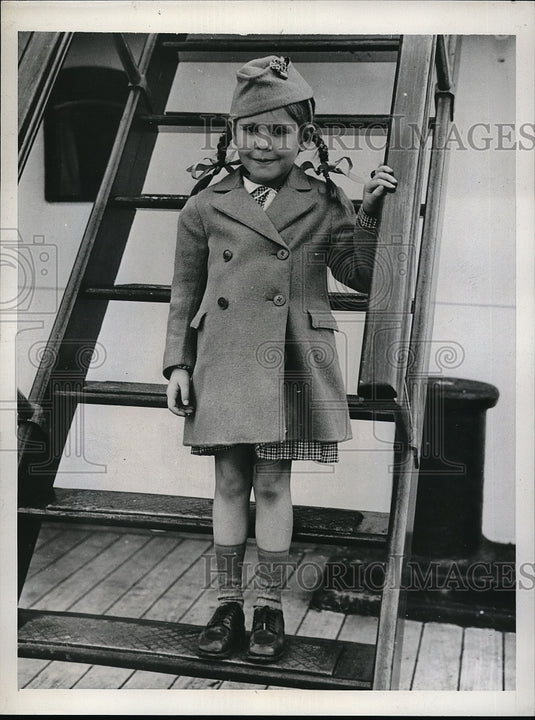 1939 Marietta Labastille On Board The SS Santa Maria  - Historic Images
