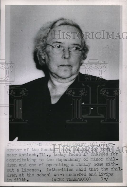 1951 Press Photo Miss Daisy Hill Arrested for Operating A "Family Home"-Historic Images