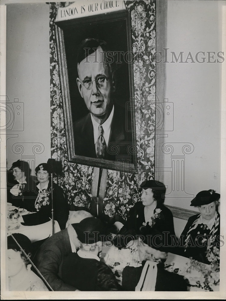 1936 Press Photo Mrs Alfred Landon, wife of Gov of Ks at Republican club - Historic Images