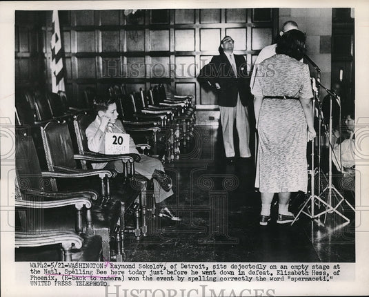 1953 Press Photo Raymond Sokolov of Detroit National Spelling bee - Historic Images