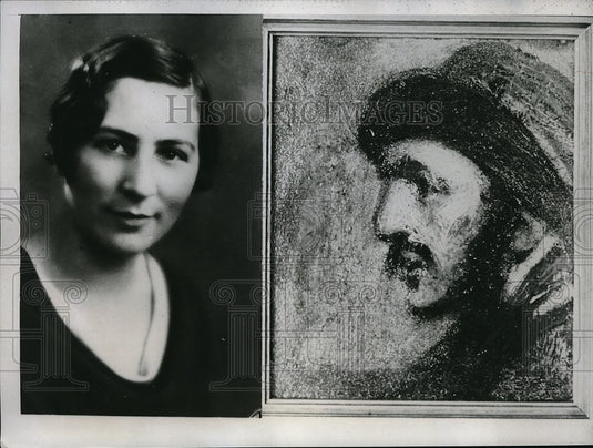 1935 Press Photo Mrs. Edwin Ford buys original art by William Beechey for 6 cent - Historic Images