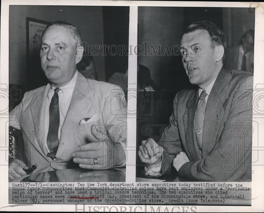 1949 NY deptparment store execs james Schoff,E M Palmer - Historic Images