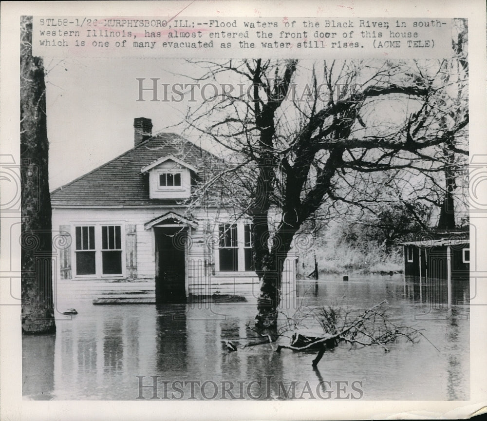 1949 Murphysboro Illinois Flood water evacuations - Historic Images