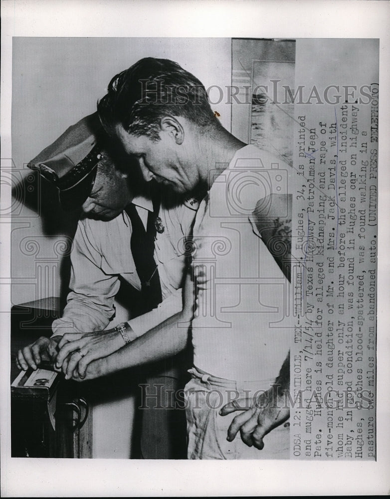 1954 Press Photo william Hughes in custody for kidnap &amp; rape in Tx - Historic Images