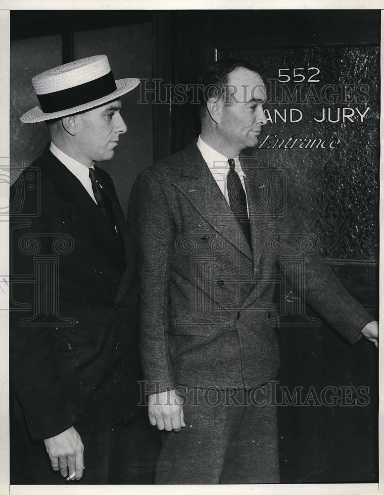 1937 Press Photo Patrolman W.O. Redding testifying at trial - Historic Images