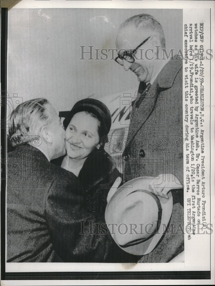 1959 Press Photo Argentine President Arturo Frondizi Cesar Barros-Historic Images