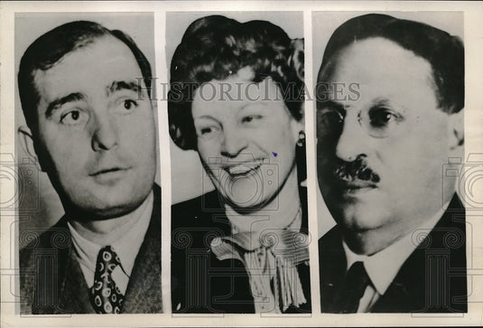1945 Press Photo Assemblymen Gardiner Johnson, Kathryn Niehouse & Charles Ollenb - Historic Images