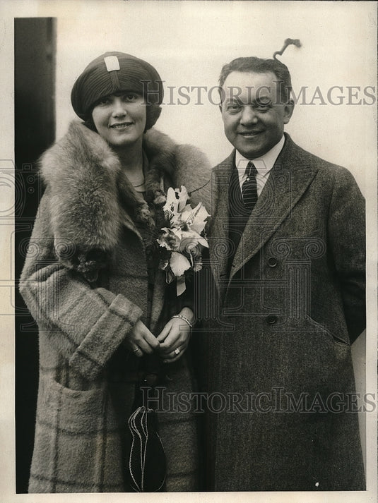 1923 Press Photo Mr & Mrs William Dubilier Sail on Honeymoon - Historic Images