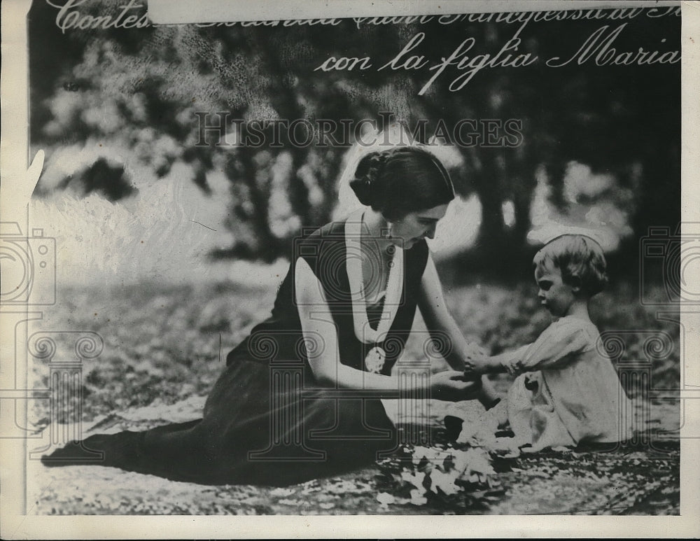 1929 Press Photo Countess C di Bergolo and her daughter-Historic Images