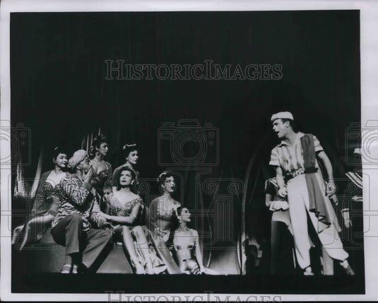 1955 Peter Kelley Sings In Scene From "1000 And One" - Historic Images