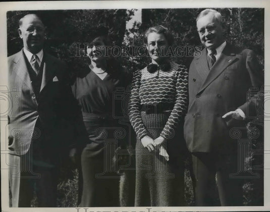 1936 Press Photo Gov. Alf M.Landon with Col.Frank Knox in Topeka Kansas. - Historic Images