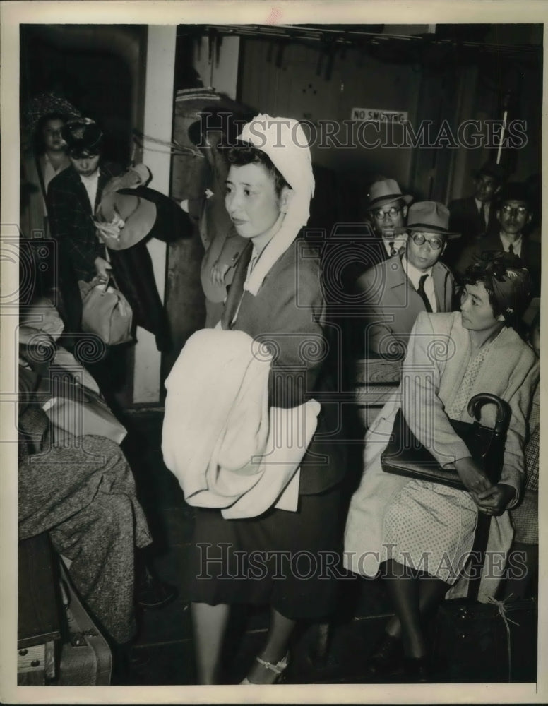 1945 Mrs. Toyoko Oshima Wife of Japanese Ambassador Arrives In US - Historic Images