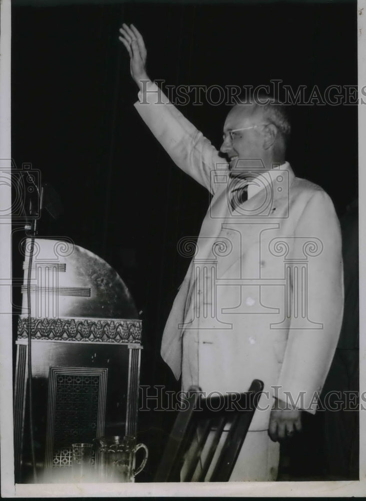 1936 Gov. Alfred Landon on Statehouse Grounds at Topeka, Kansas - Historic Images