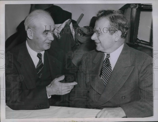 1944 Press Photo CIO Pres Philip Murray & Sid Hillman in Chicago - Historic Images