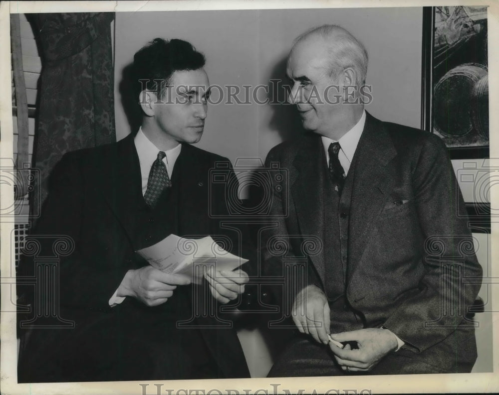 1945 Press Photo Phillip Murray James B. Carey Secretary - Historic Images