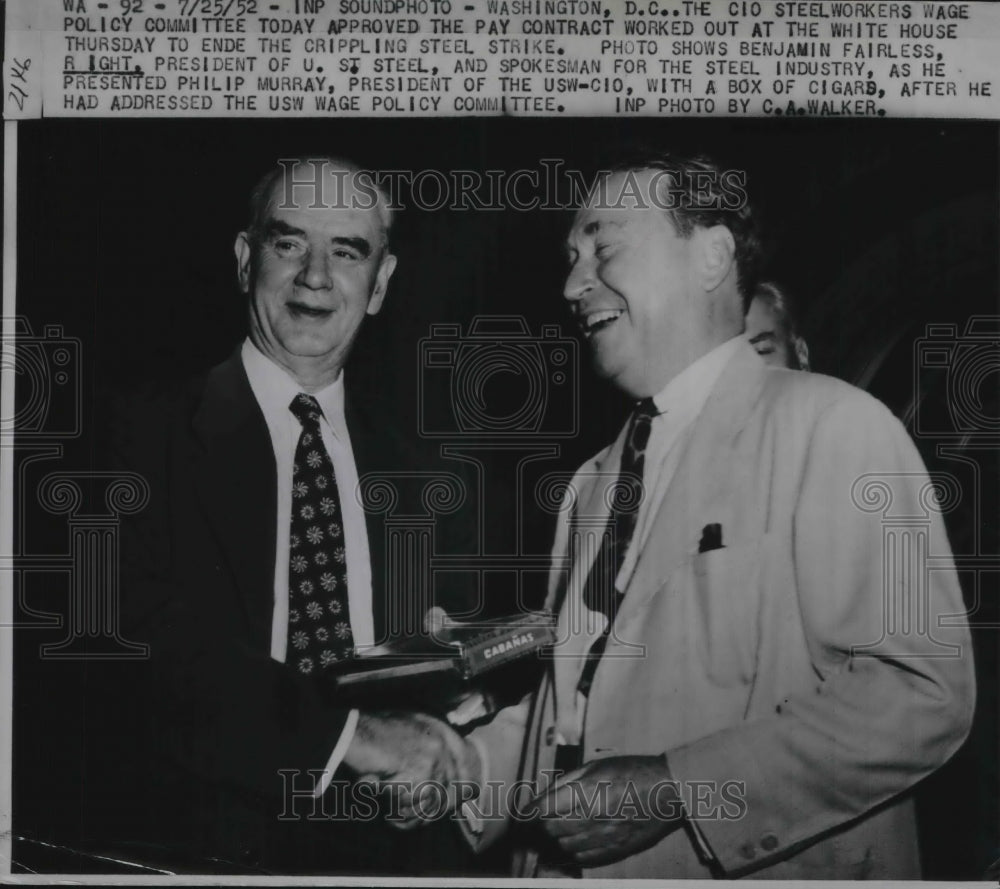 1952 CIO Steelworkers wage policy Committee Benjamin Fairless - Historic Images