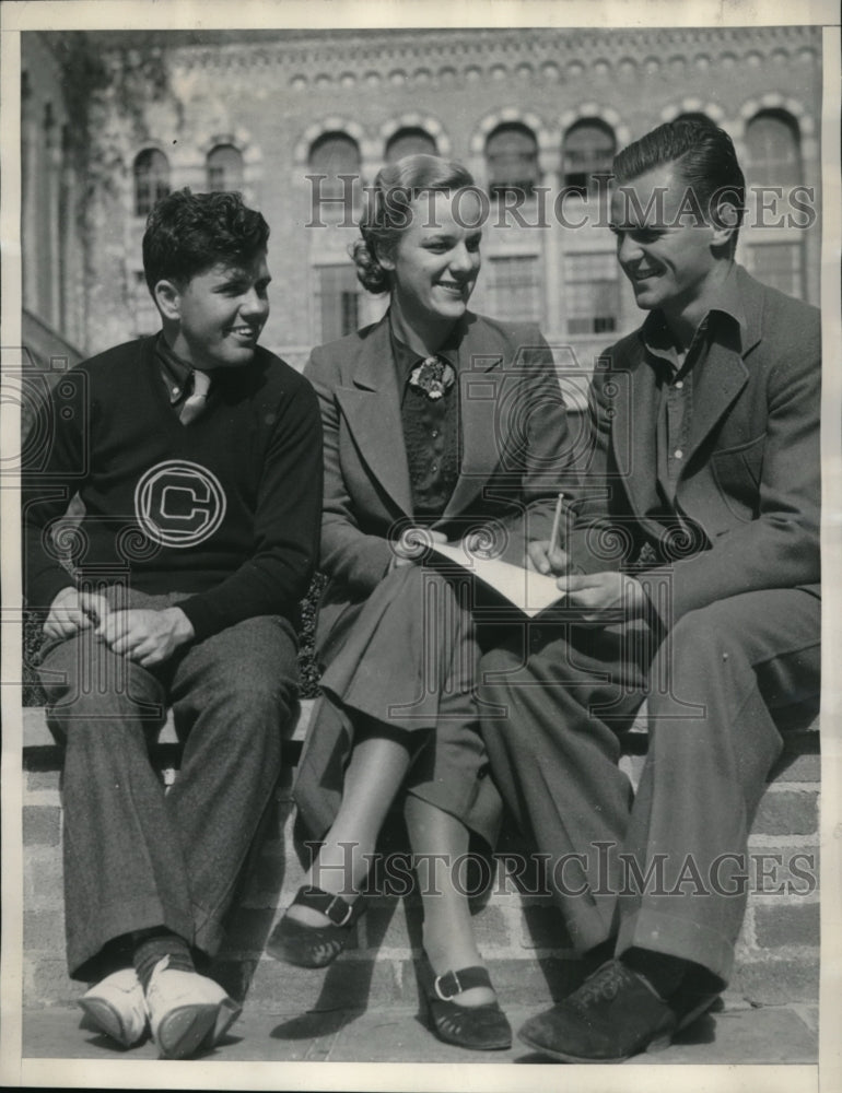 1936 Press Photo Dick Hanna, June Hallberg, Ed Groweg, student Elections - Historic Images