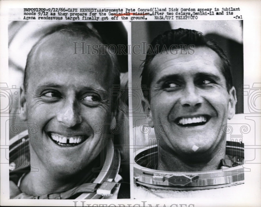 1966 Press Photo Gemini 11 Astronauts Pete Conrad, Dick Gordon, Cape Kennedy-Historic Images