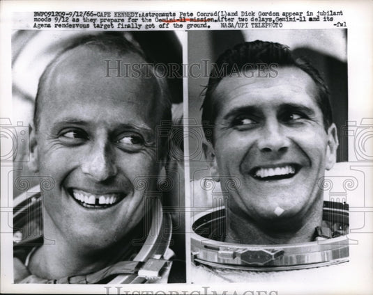 1966 Press Photo Gemini 11 Astronauts Pete Conrad, Dick Gordon, Cape Kennedy-Historic Images