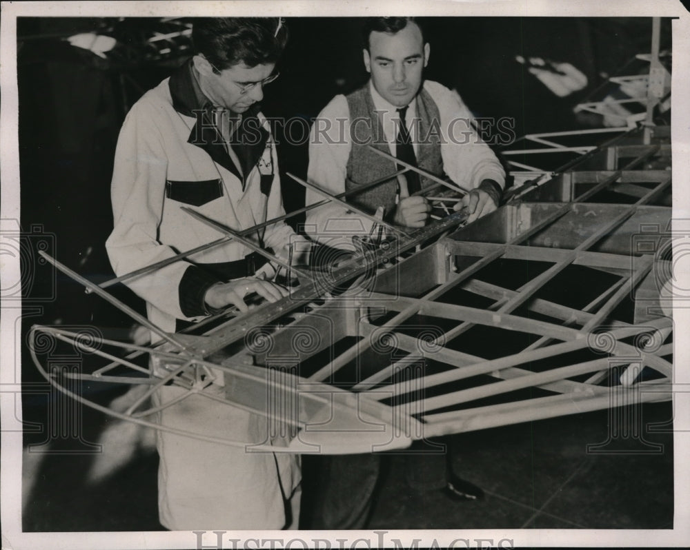 1940 John McKellar, L. Hobby, working out details of control device-Historic Images