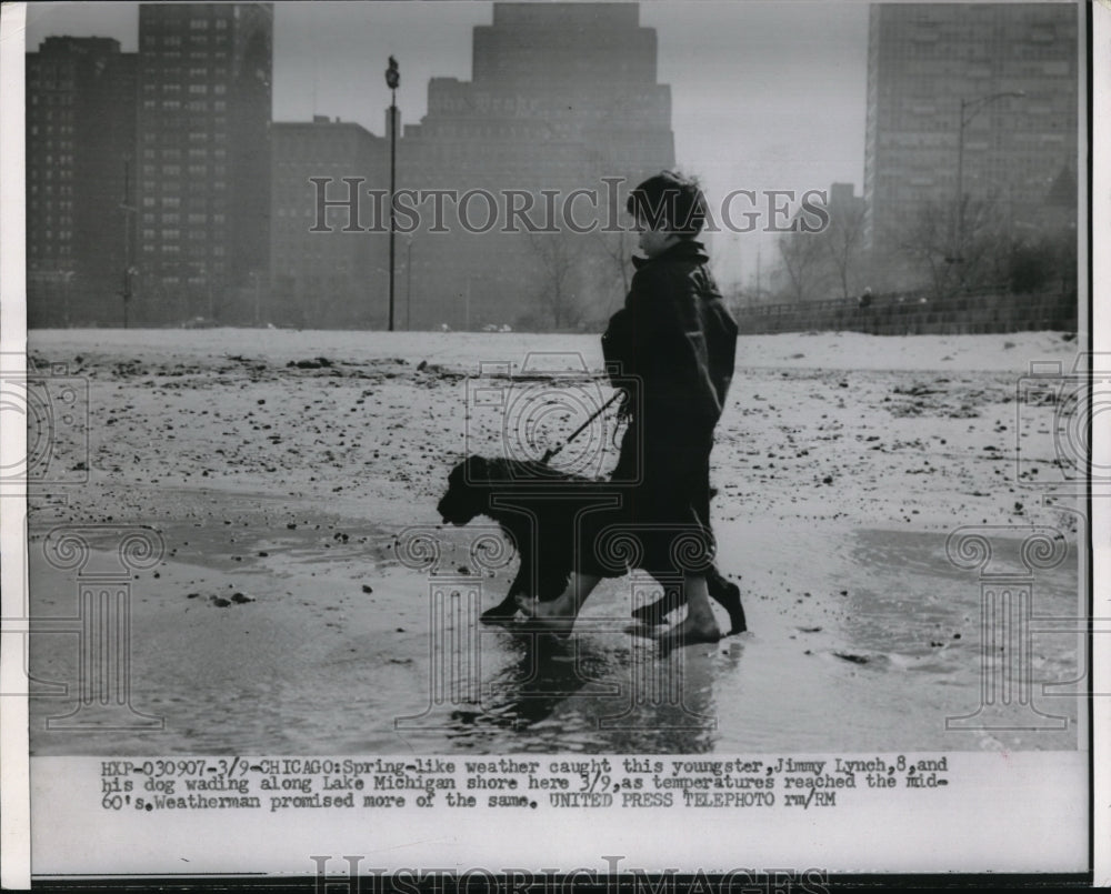 1955 Press Photo Chicago Jimmy Lynch Lake Michigan shore-Historic Images