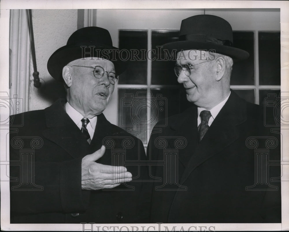 1951 Press Photo President William Green and CIO Chief Philip Murray - Historic Images