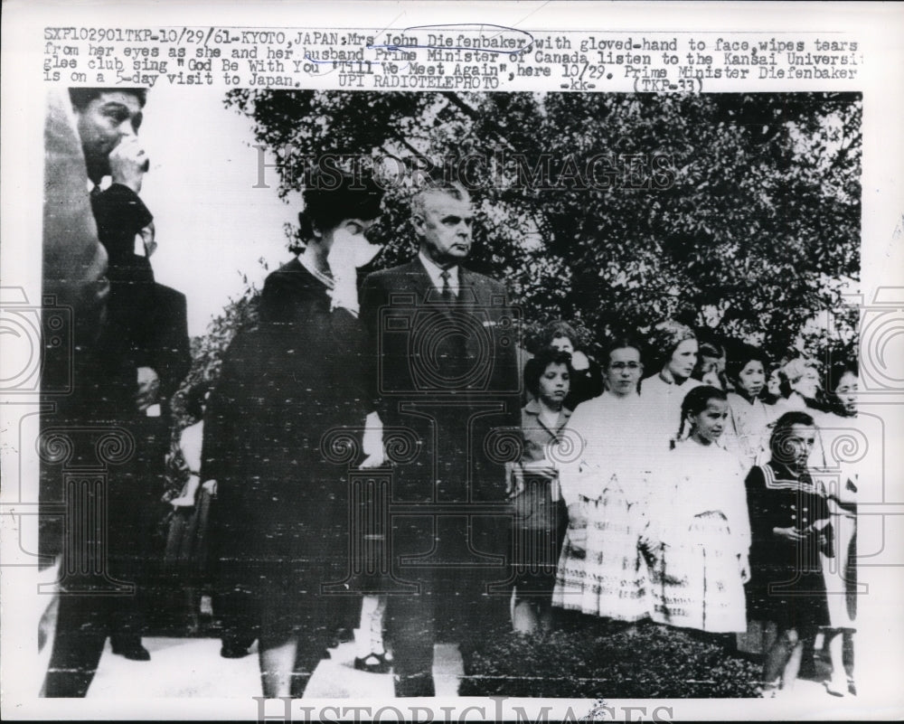 1961 Press Photo Canadian Prime Minister &amp; Mrs J Diefenbaker, Toyko, Japan-Historic Images