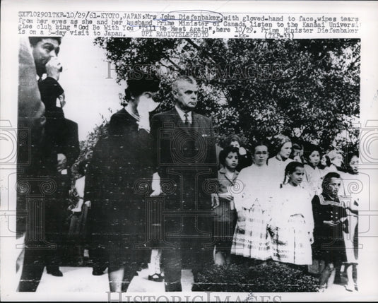 1961 Press Photo Canadian Prime Minister & Mrs J Diefenbaker, Toyko, Japan-Historic Images