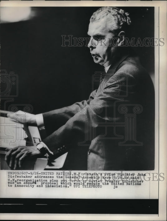 1960 Canada's Prime Minister John Diefenbaker Addresses UN-Historic Images