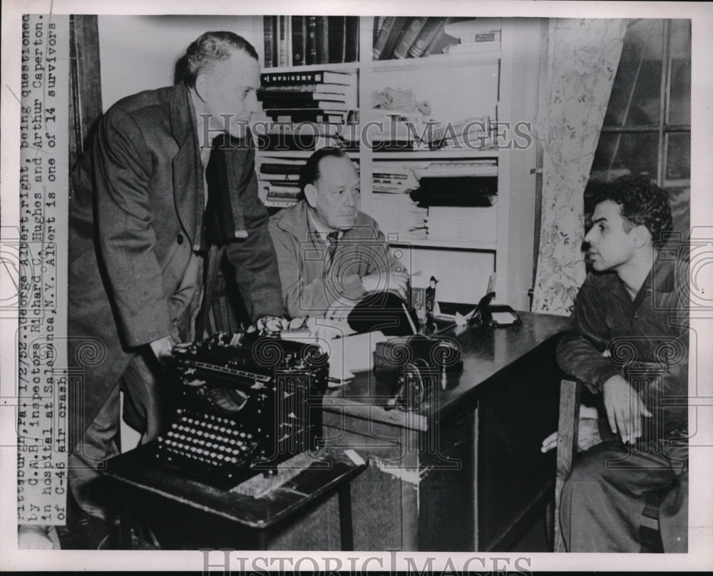 1952 Press Photo Inspectors Richard C. Hughes &amp; Arthur Caperton At Hospital - Historic Images