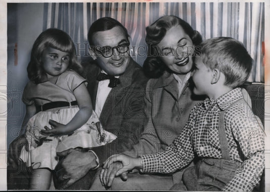 1954 Frederick Fisher Jr With Wife & Family in Newton - Historic Images