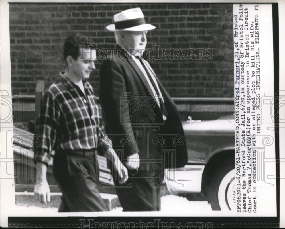 1961 Alfred Furnari Leaves Bristol Jail After Plotting to Kill Wife - Historic Images